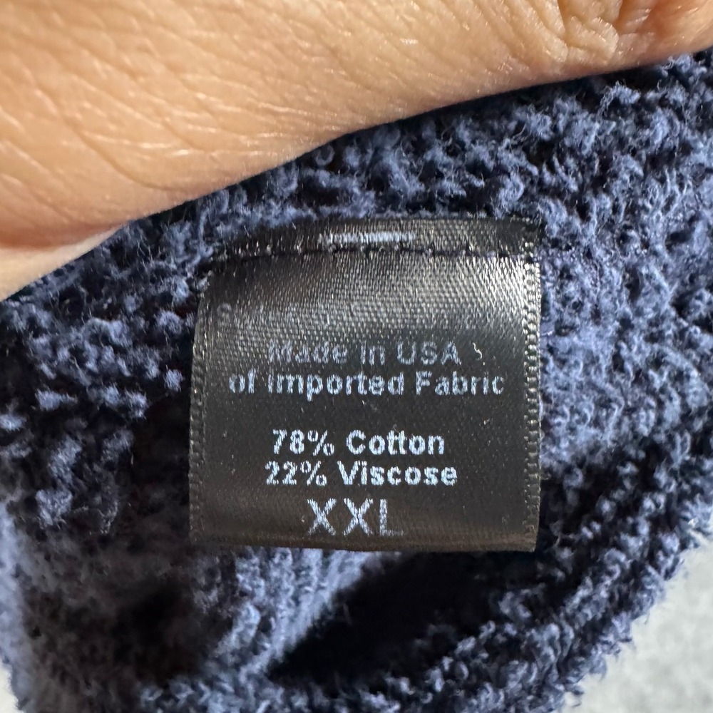 Jenni Kayne Sweatshirt Womens XXL Navy Blue Raglan Crewneck Cotton Blend Ribbed - Picture 4 of 7